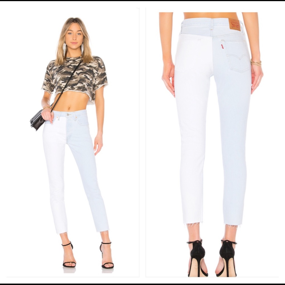 Levi’s button fly 2 tone skinny jeans